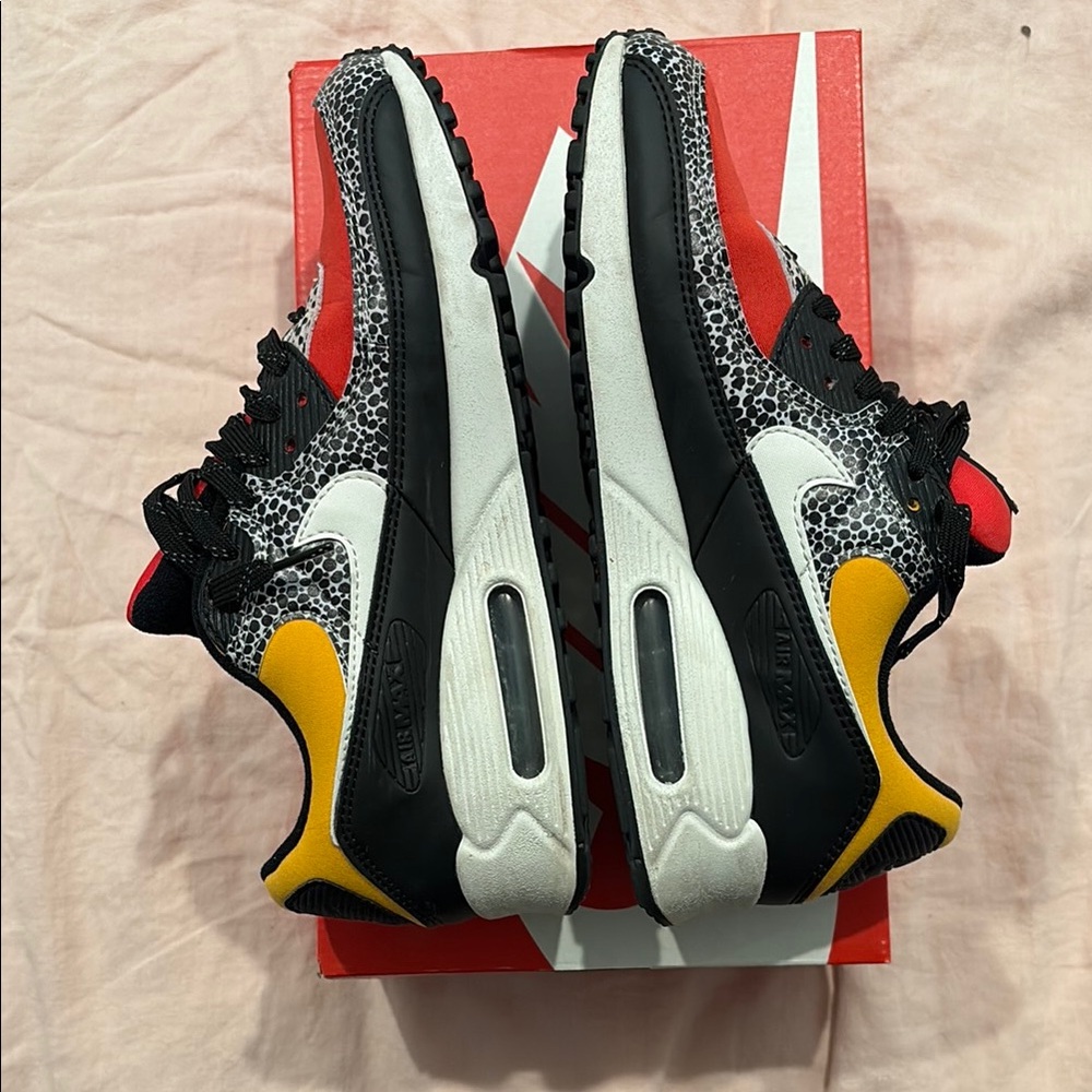 Nike Air Max Sneakers in Red, Yellow, and Black